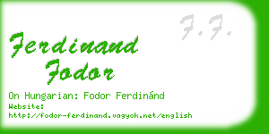 ferdinand fodor business card