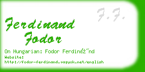 ferdinand fodor business card